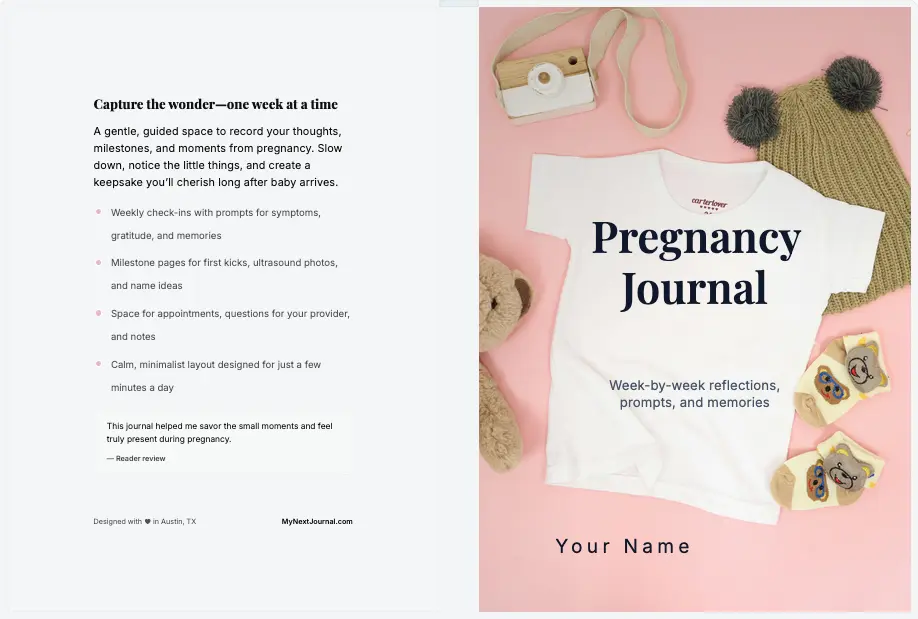 Pregnancy journal custom cover