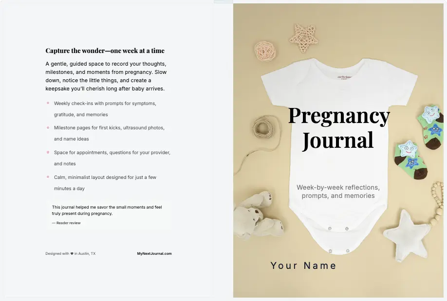 Custom Pregnancy Journal Cover Design 3